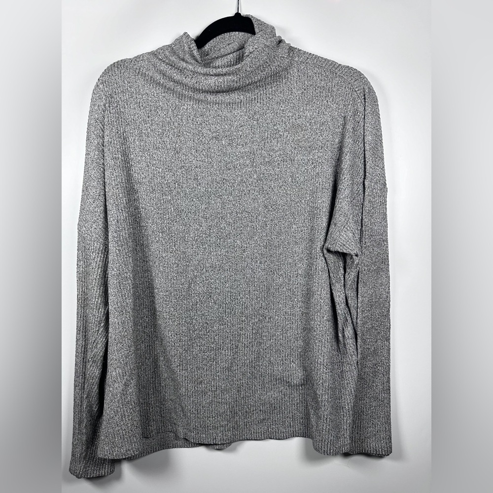 Heather Gray Mock Neck Long Sleeve Top Women’s 2X